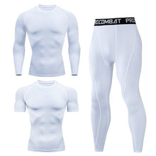 Load image into Gallery viewer, Men Tracksuit Sports Suit Gym Compression Clothing Fitness Running Set Jogging Sportwear Long Sleeves Shirts Sport Suit Rashgard