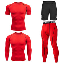 Load image into Gallery viewer, Men Tracksuit Sports Suit Gym Compression Clothing Fitness Running Set Jogging Sportwear Long Sleeves Shirts Sport Suit Rashgard