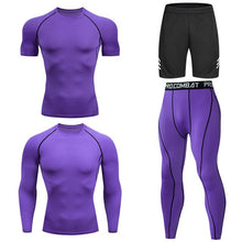 Load image into Gallery viewer, Men Tracksuit Sports Suit Gym Compression Clothing Fitness Running Set Jogging Sportwear Long Sleeves Shirts Sport Suit Rashgard