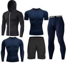 Load image into Gallery viewer, Men Tracksuit Sports Suit Gym Compression Clothing Fitness Running Set Jogging Sportwear Long Sleeves Shirts Sport Suit Rashgard
