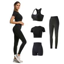 Load image into Gallery viewer, 2/3/4PCS Yoga Set Workout Sportswear Seamless Women Gym Clothing Fitness Shorts Sleeve Crop Top High Waist Leggings Sports Suits