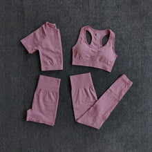 Load image into Gallery viewer, 2/3/4PCS Yoga Set Workout Sportswear Seamless Women Gym Clothing Fitness Shorts Sleeve Crop Top High Waist Leggings Sports Suits