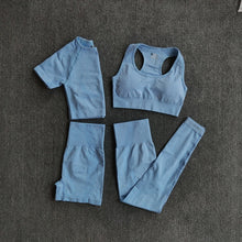 Load image into Gallery viewer, 2/3/4PCS Yoga Set Workout Sportswear Seamless Women Gym Clothing Fitness Shorts Sleeve Crop Top High Waist Leggings Sports Suits
