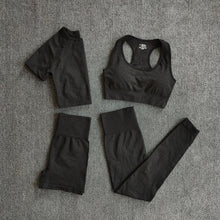 Load image into Gallery viewer, 2/3/4PCS Yoga Set Workout Sportswear Seamless Women Gym Clothing Fitness Shorts Sleeve Crop Top High Waist Leggings Sports Suits