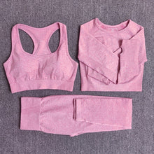 Load image into Gallery viewer, 2/3/5PCS Seamless Women Yoga Set Workout Sportswear Gym Clothing Fitness Long Sleeve Crop Top High Waist Leggings Sports Suits