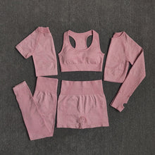 Load image into Gallery viewer, 2/3/5PCS Seamless Women Yoga Set Workout Sportswear Gym Clothing Fitness Long Sleeve Crop Top High Waist Leggings Sports Suits