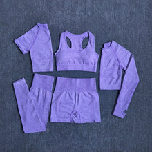 Load image into Gallery viewer, 2/3/5PCS Seamless Women Yoga Set Workout Sportswear Gym Clothing Fitness Long Sleeve Crop Top High Waist Leggings Sports Suits