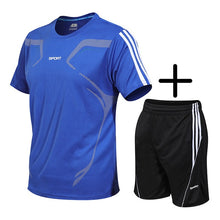 Load image into Gallery viewer, Brand men's sportswear suit GYM fitness clothing football training set jersey jogging men's suit running sportswear sports suit