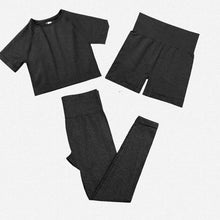 Load image into Gallery viewer, Black Seamless Yoga Set Women Gym Fitness Yoga Clothing Sports Wear Female Workout Leggings&Top Yoga Suit Training Tights Wear