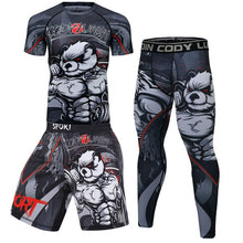 Load image into Gallery viewer, MMA Men's Boxing Jersey Set Fitness Compression Sportswear Clothing Running Jogging Sportswear Sports Fitness Tights
