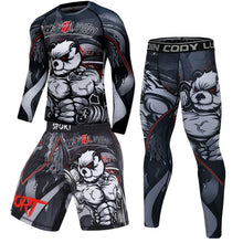 Load image into Gallery viewer, MMA Men's Boxing Jersey Set Fitness Compression Sportswear Clothing Running Jogging Sportswear Sports Fitness Tights
