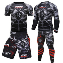 Load image into Gallery viewer, MMA Men's Boxing Jersey Set Fitness Compression Sportswear Clothing Running Jogging Sportswear Sports Fitness Tights
