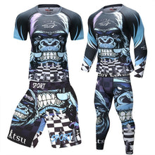 Load image into Gallery viewer, MMA Men's Boxing Jersey Set Fitness Compression Sportswear Clothing Running Jogging Sportswear Sports Fitness Tights
