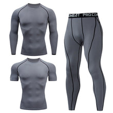 Load image into Gallery viewer, Men Tracksuit Sports Suit Gym Compression Clothing Fitness Running Set Jogging Sportwear Long Sleeves Shirts Sport Suit Rashgard
