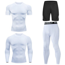 Load image into Gallery viewer, Men Tracksuit Sports Suit Gym Compression Clothing Fitness Running Set Jogging Sportwear Long Sleeves Shirts Sport Suit Rashgard
