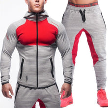 Load image into Gallery viewer, 2020 NEW Men's Sports Suit Brand Clothing Men Tracksuit Zipper Sets Sweatshirt Muscle men Hoodies+Pants Sets gyms Running Suit
