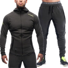 Load image into Gallery viewer, 2020 NEW Men's Sports Suit Brand Clothing Men Tracksuit Zipper Sets Sweatshirt Muscle men Hoodies+Pants Sets gyms Running Suit
