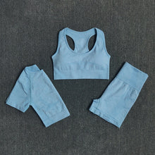 Load image into Gallery viewer, 2/3/4PCS Yoga Set Workout Sportswear Seamless Women Gym Clothing Fitness Shorts Sleeve Crop Top High Waist Leggings Sports Suits
