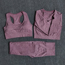 Load image into Gallery viewer, 2/3/5PCS Seamless Women Yoga Set Workout Sportswear Gym Clothing Fitness Long Sleeve Crop Top High Waist Leggings Sports Suits
