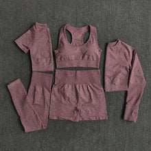 Load image into Gallery viewer, 2/3/5PCS Seamless Women Yoga Set Workout Sportswear Gym Clothing Fitness Long Sleeve Crop Top High Waist Leggings Sports Suits

