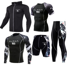 Load image into Gallery viewer, Men Sportswear Compression Sports Suits Quick Dry Running Sets Clothing Sports Joggers Training Gym Fitness Tracksuits Running
