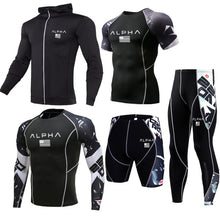 Load image into Gallery viewer, Men Sportswear Compression Sports Suits Quick Dry Running Sets Clothing Sports Joggers Training Gym Fitness Tracksuits Running
