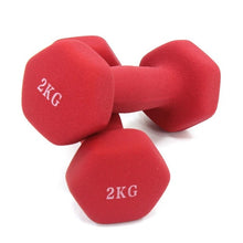 Load image into Gallery viewer, Dumbbells plastic for women, dumbbell Fitness lasting, with style, smooth surface, from 3 kilos, portable optional, 2 pieces
