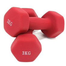 Load image into Gallery viewer, Dumbbells plastic for women, dumbbell Fitness lasting, with style, smooth surface, from 3 kilos, portable optional, 2 pieces
