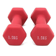 Load image into Gallery viewer, Dumbbells plastic for women, dumbbell Fitness lasting, with style, smooth surface, from 3 kilos, portable optional, 2 pieces
