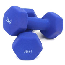 Load image into Gallery viewer, Dumbbells plastic for women, dumbbell Fitness lasting, with style, smooth surface, from 3 kilos, portable optional, 2 pieces
