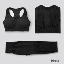Load image into Gallery viewer, Black Seamless Yoga Set Women Gym Fitness Yoga Clothing Sports Wear Female Workout Leggings&amp;Top Yoga Suit Training Tights Wear
