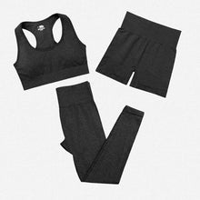 Load image into Gallery viewer, Black Seamless Yoga Set Women Gym Fitness Yoga Clothing Sports Wear Female Workout Leggings&amp;Top Yoga Suit Training Tights Wear
