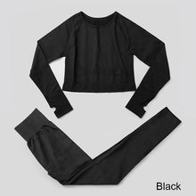 Load image into Gallery viewer, Black Seamless Yoga Set Women Gym Fitness Yoga Clothing Sports Wear Female Workout Leggings&amp;Top Yoga Suit Training Tights Wear
