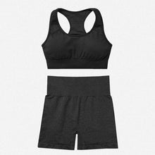 Load image into Gallery viewer, Black Seamless Yoga Set Women Gym Fitness Yoga Clothing Sports Wear Female Workout Leggings&amp;Top Yoga Suit Training Tights Wear
