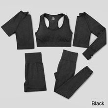 Load image into Gallery viewer, Black Seamless Yoga Set Women Gym Fitness Yoga Clothing Sports Wear Female Workout Leggings&amp;Top Yoga Suit Training Tights Wear

